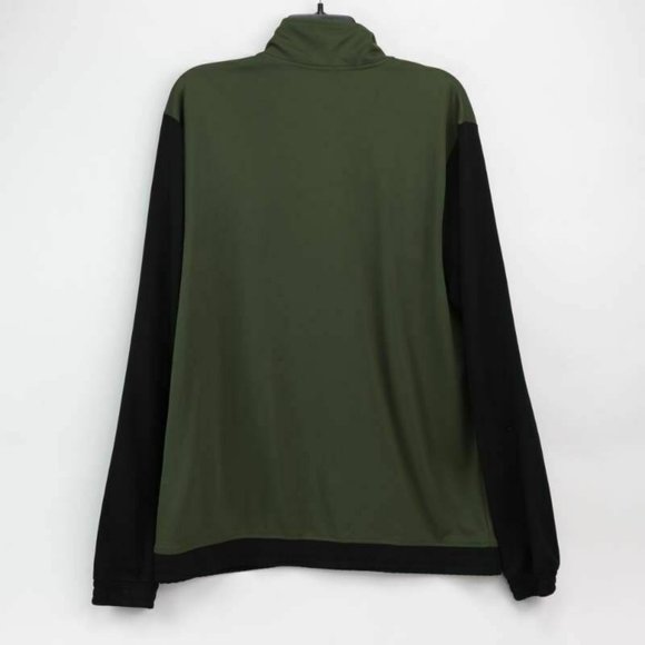 Ideology Mens Track Jacket Native Green Black Colorblock Zip Up Pockets M New - Picture 2 of 7